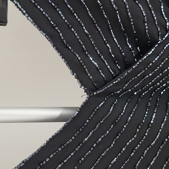 JKARA Fully Beaded Black Sleeveless Mini Tank Top SZ S - Picture 5 of 10